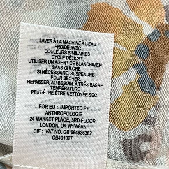 Anthropologie HD in Paris Silk Moonset Asymmetric Tank Paisley Cream Orange, 4 - Picture 10 of 10